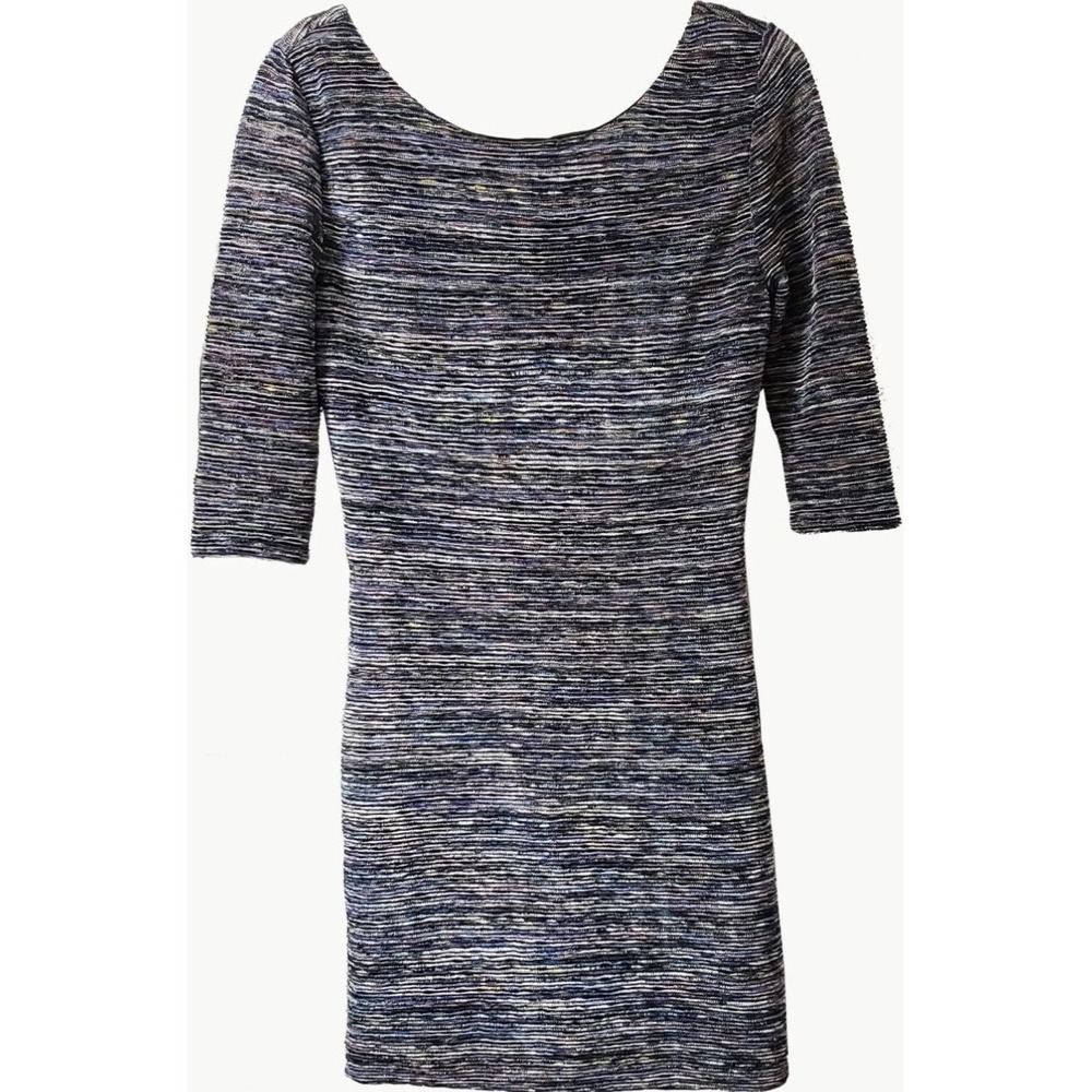 Lily Rose Womens Space Dye Knit Bodycon Dress Blue Purple Multi Scoop Back S